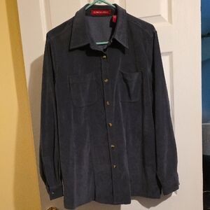 Velour Feeling Olive Green Long Sleeve Shirt